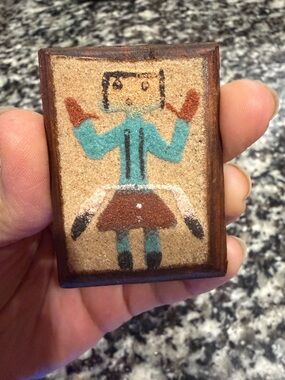 Vintage Navajo sand painting magnet